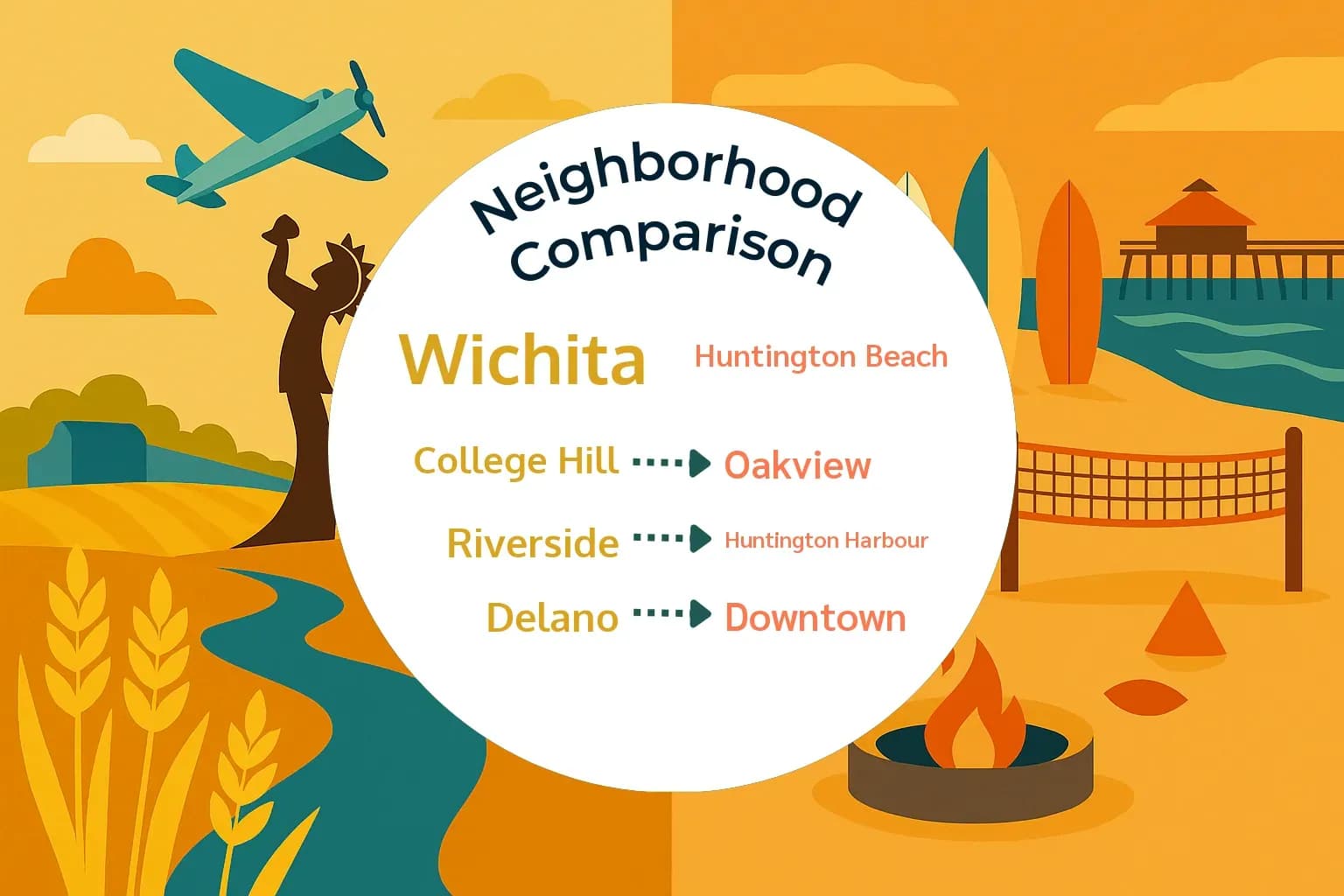 Wichita vs Huntington Beach Neighborhood Comparison