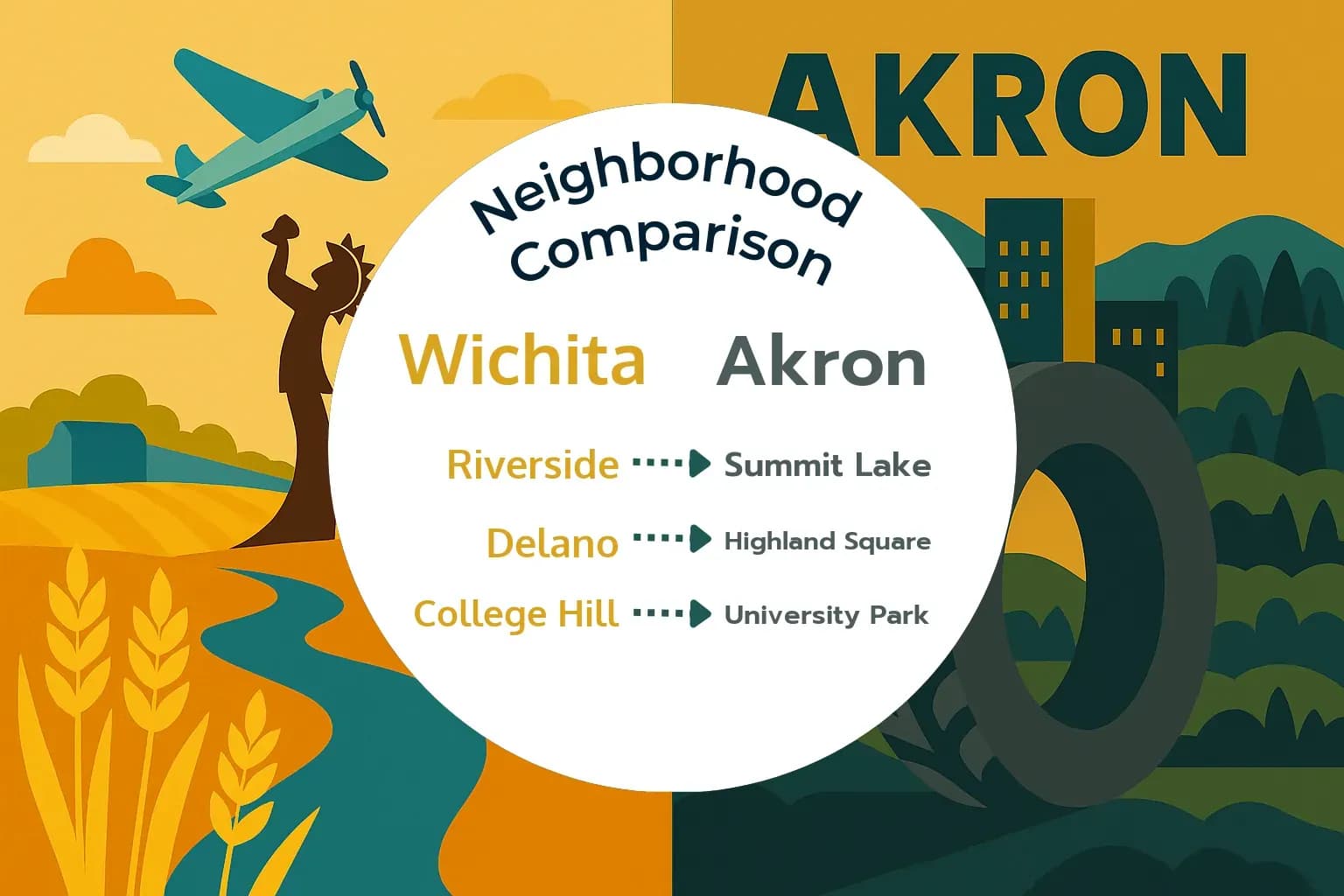 Wichita vs Akron Neighborhood Comparison