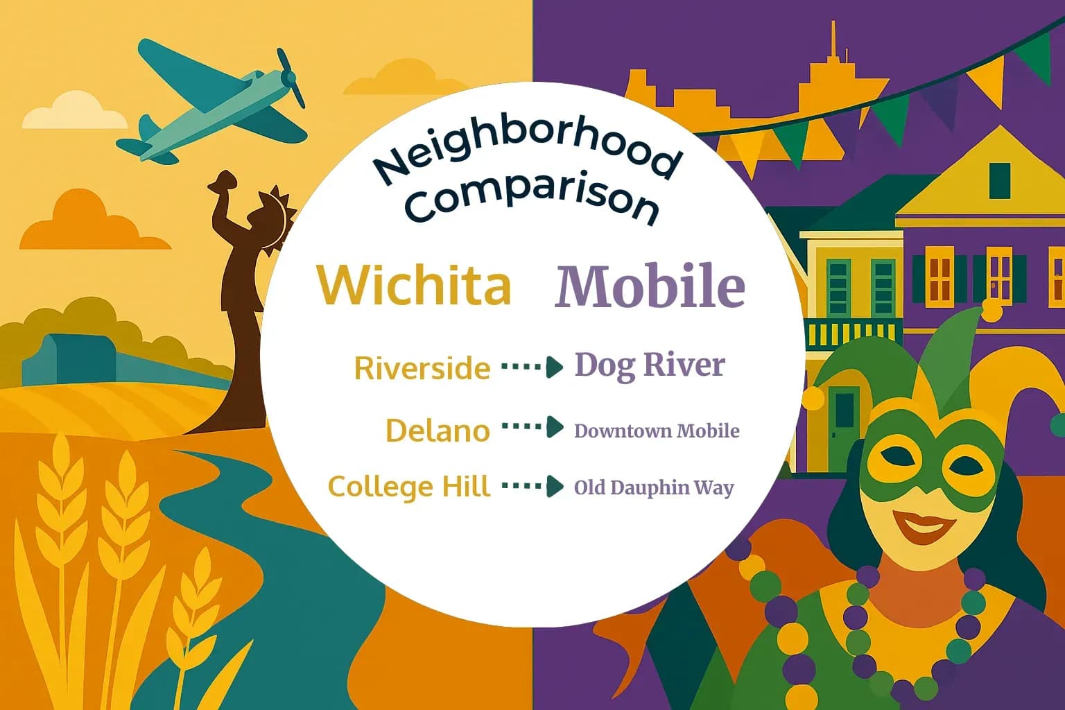 Wichita vs Mobile Neighborhood Comparison