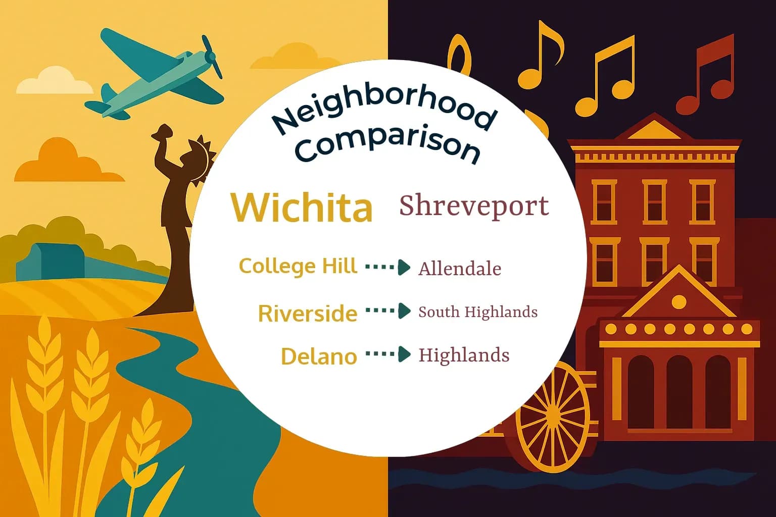 Wichita vs Shreveport Neighborhood Comparison