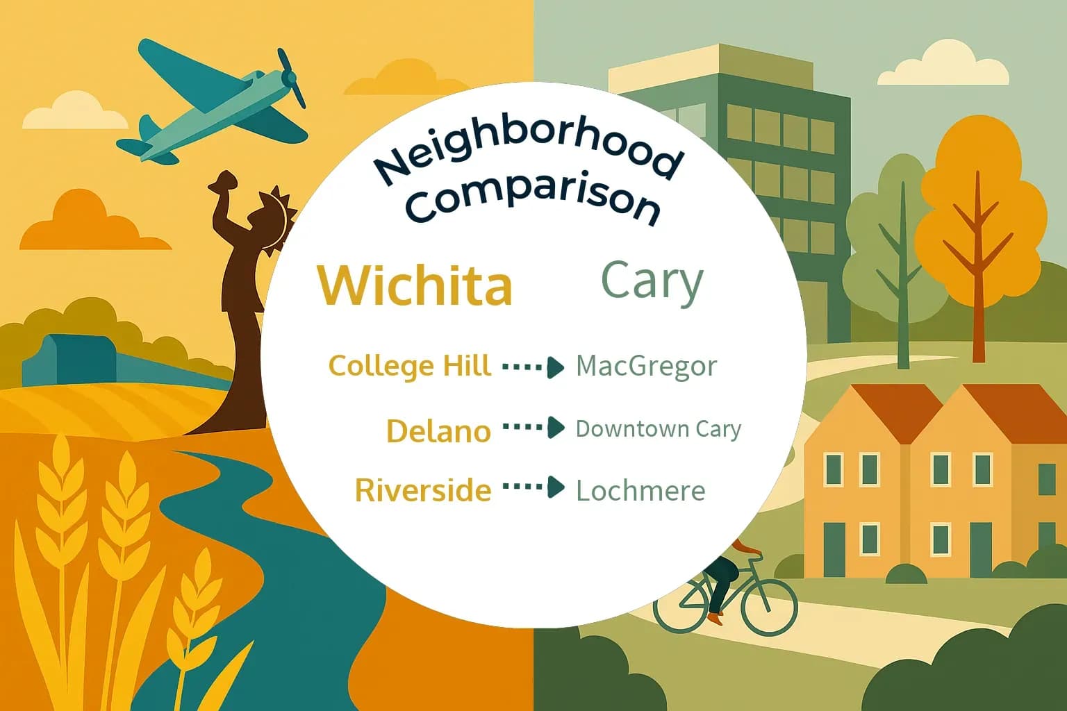 Wichita vs Cary Neighborhood Comparison
