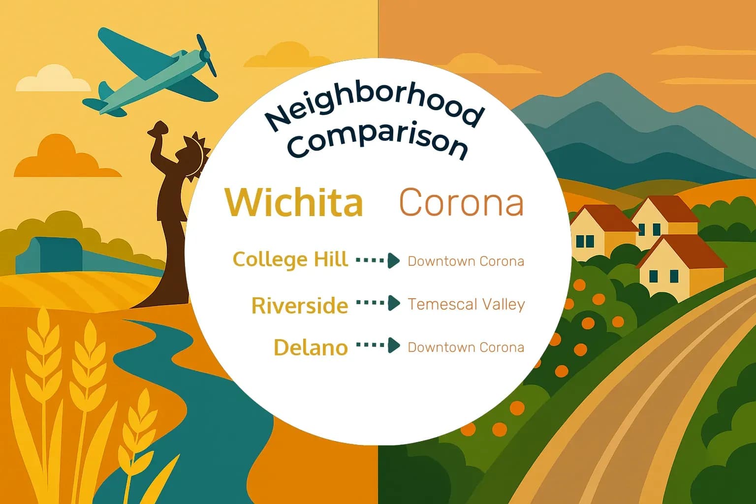 Wichita vs Corona Neighborhood Comparison