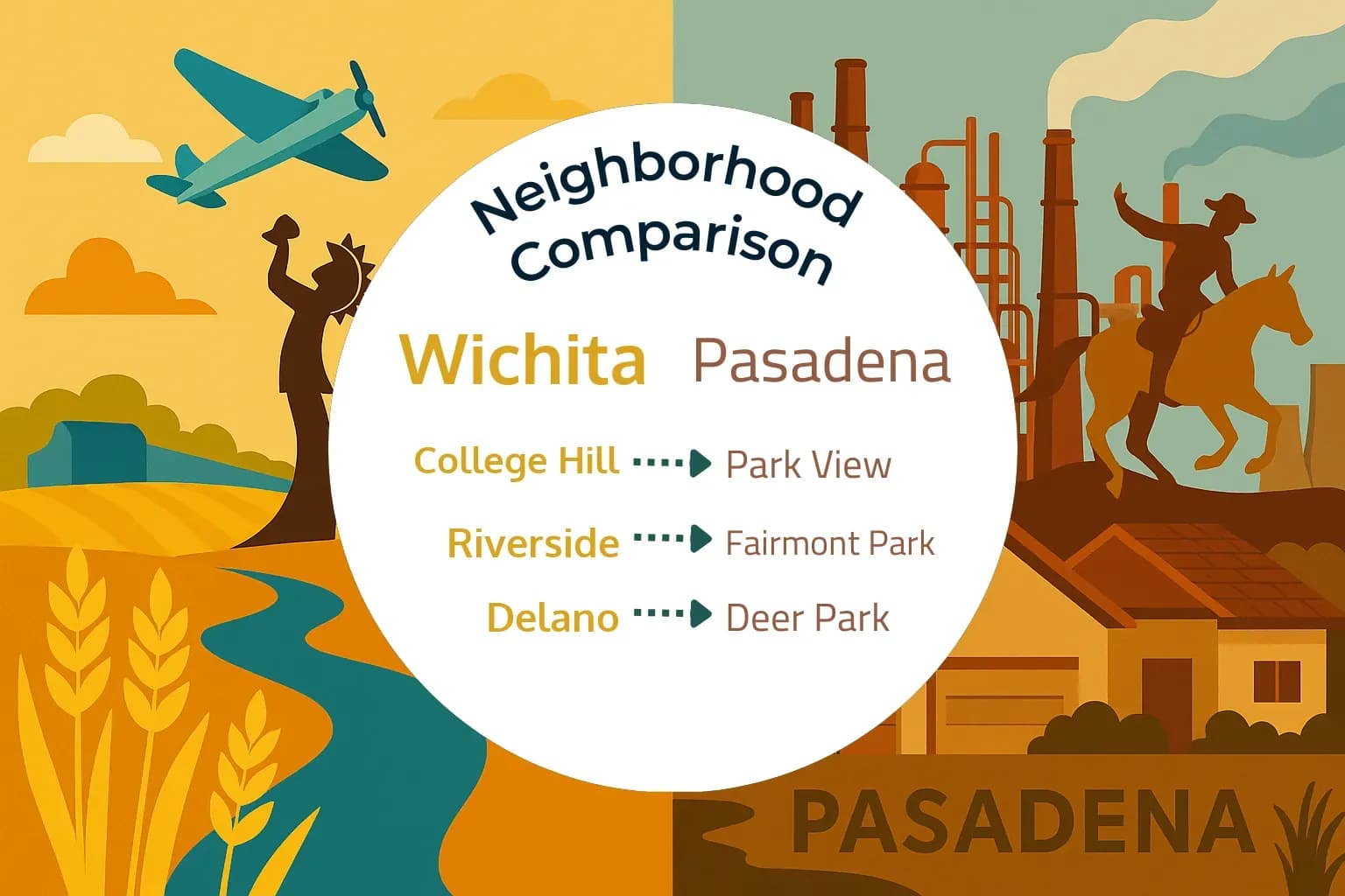 Wichita vs Pasadena Neighborhood Comparison