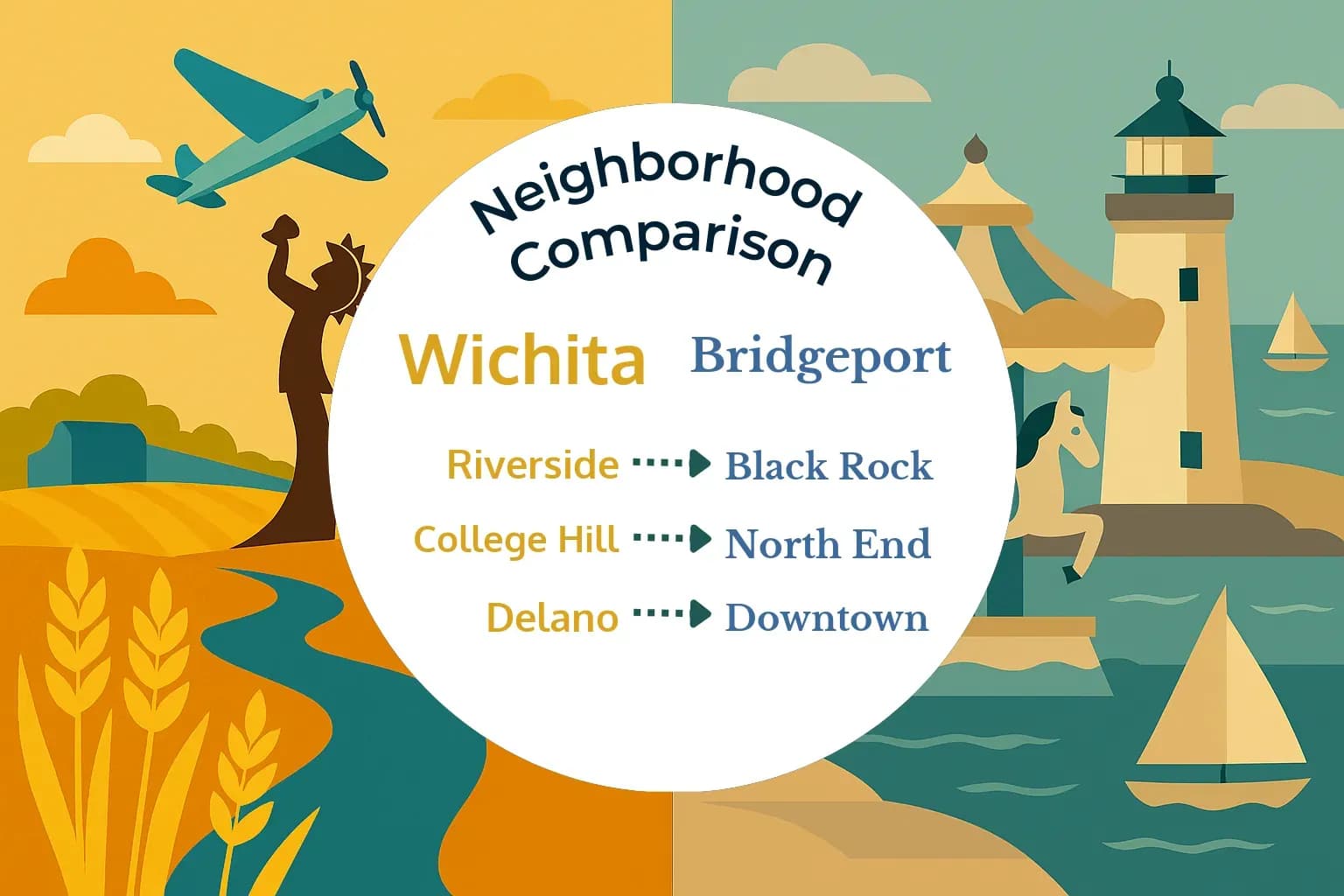 Wichita vs Bridgeport Neighborhood Comparison
