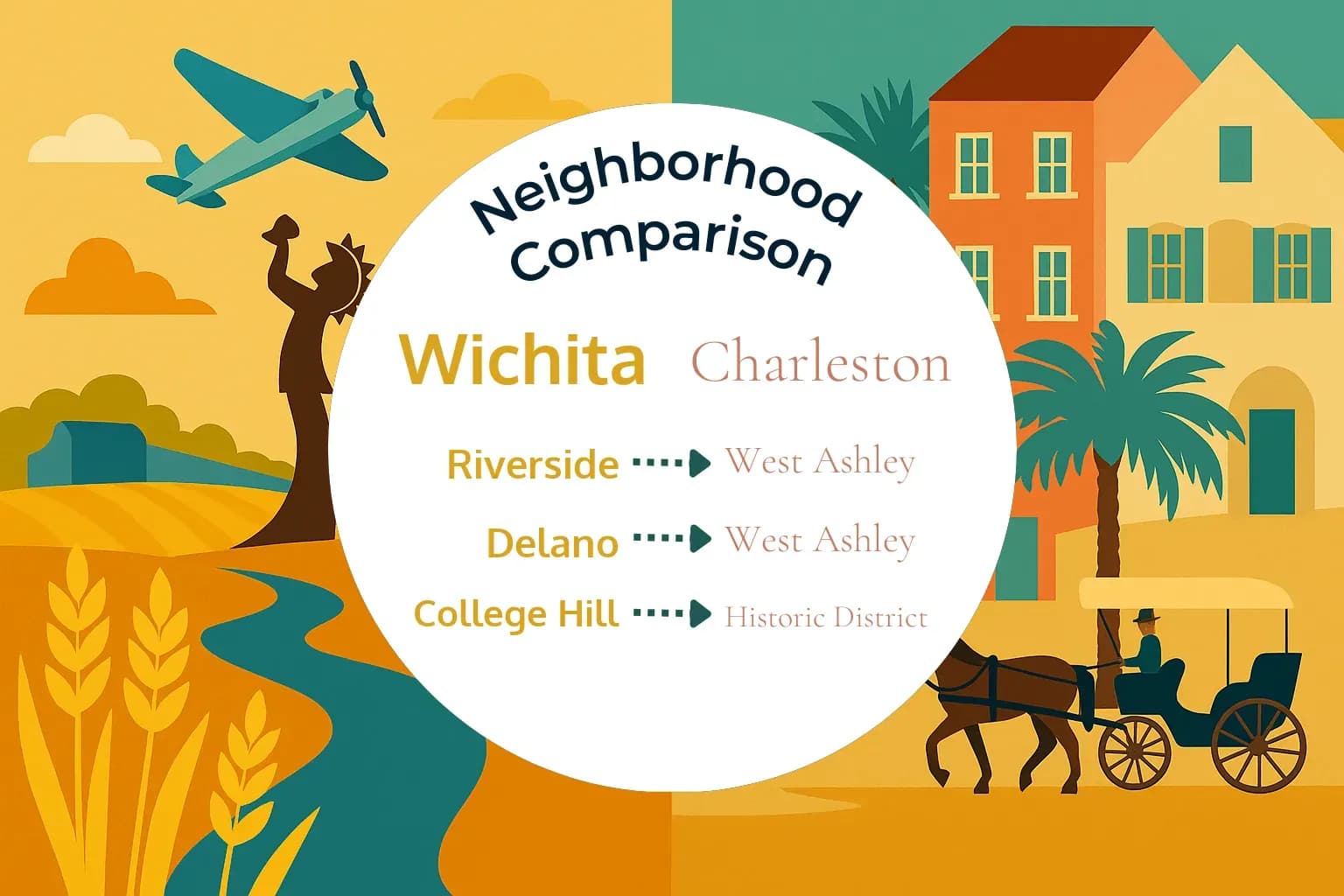 Wichita vs Charleston Neighborhood Comparison