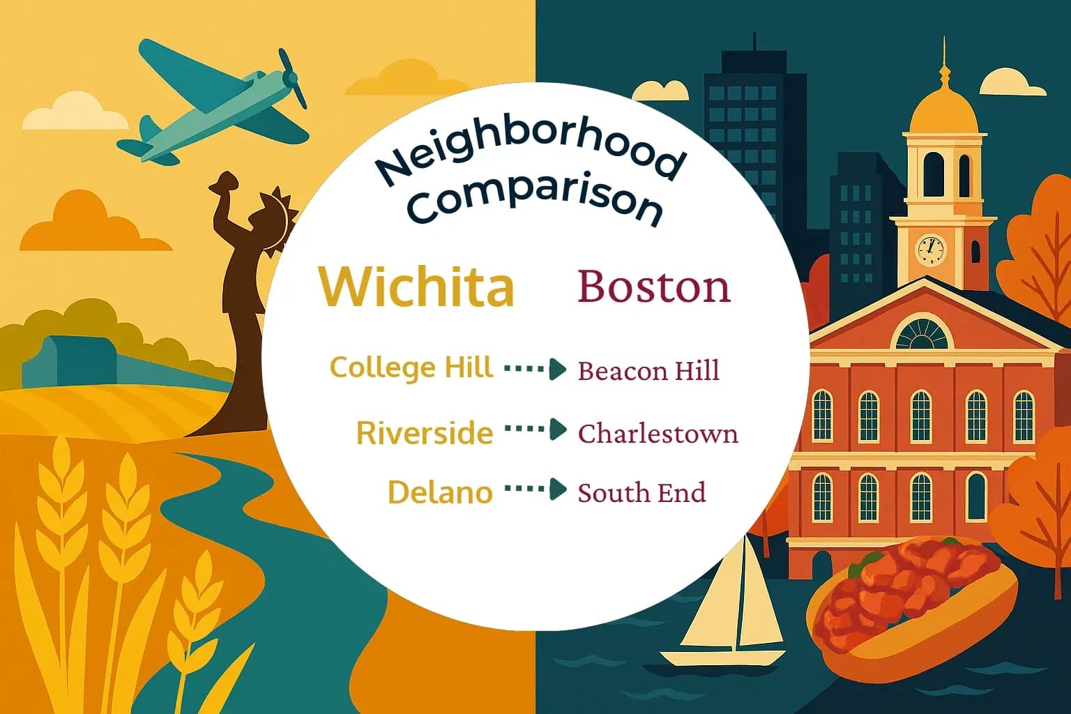 Wichita vs Boston Neighborhood Comparison