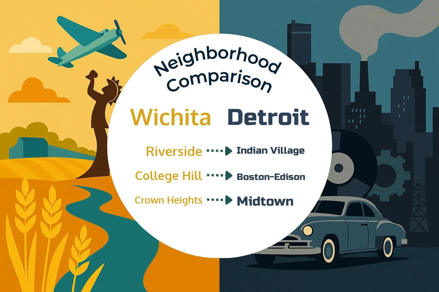 Wichita vs Detroit Neighborhood Comparison