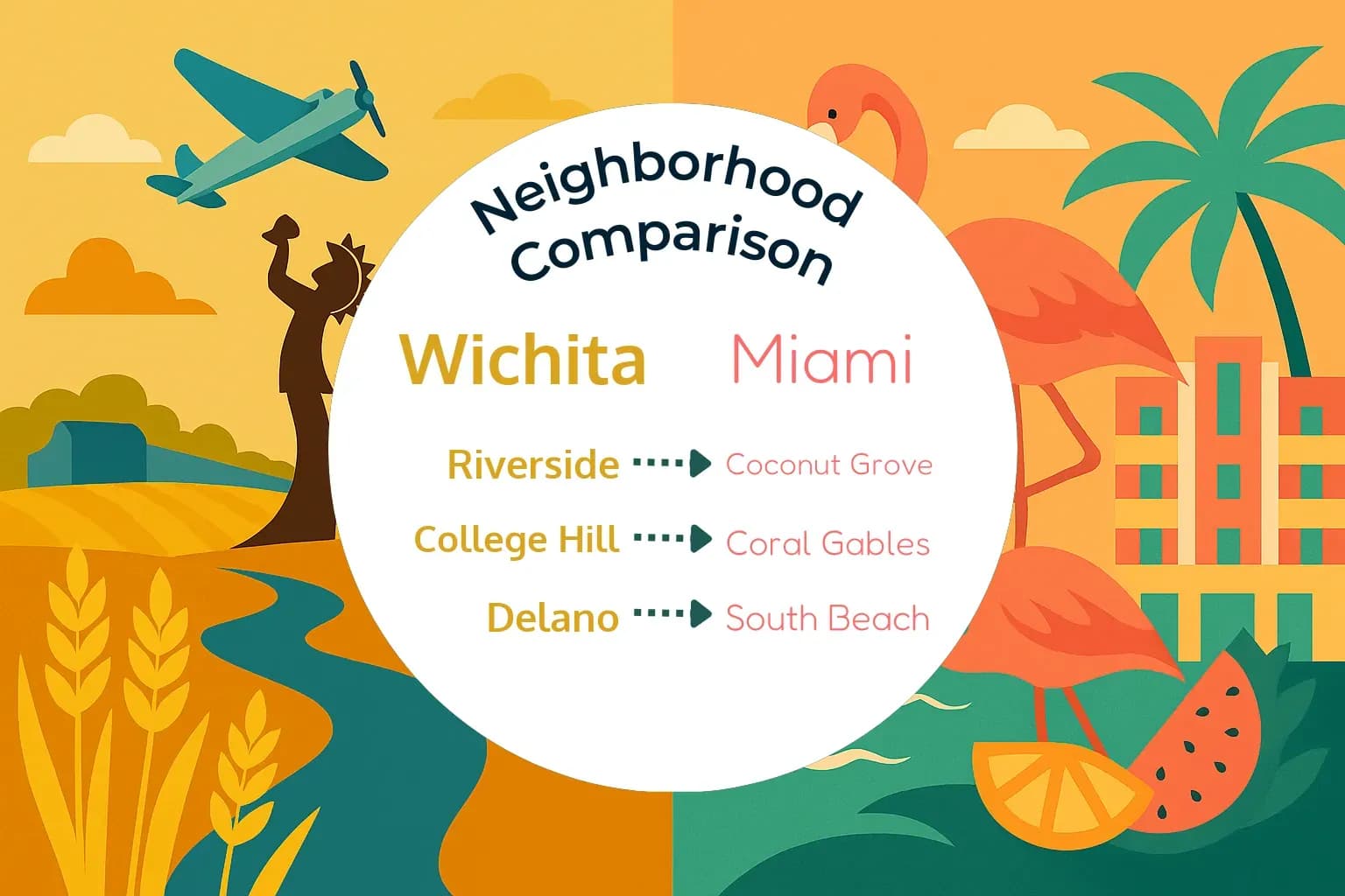 Wichita vs Miami Neighborhood Comparison