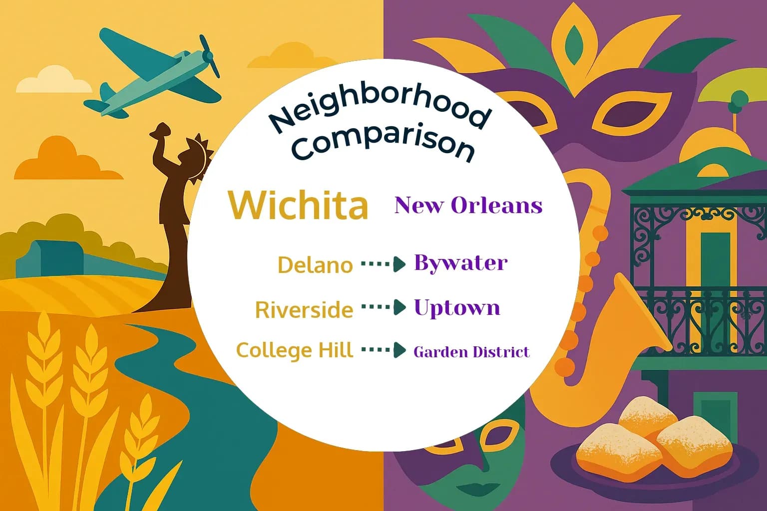 Wichita vs New Orleans Neighborhood Comparison