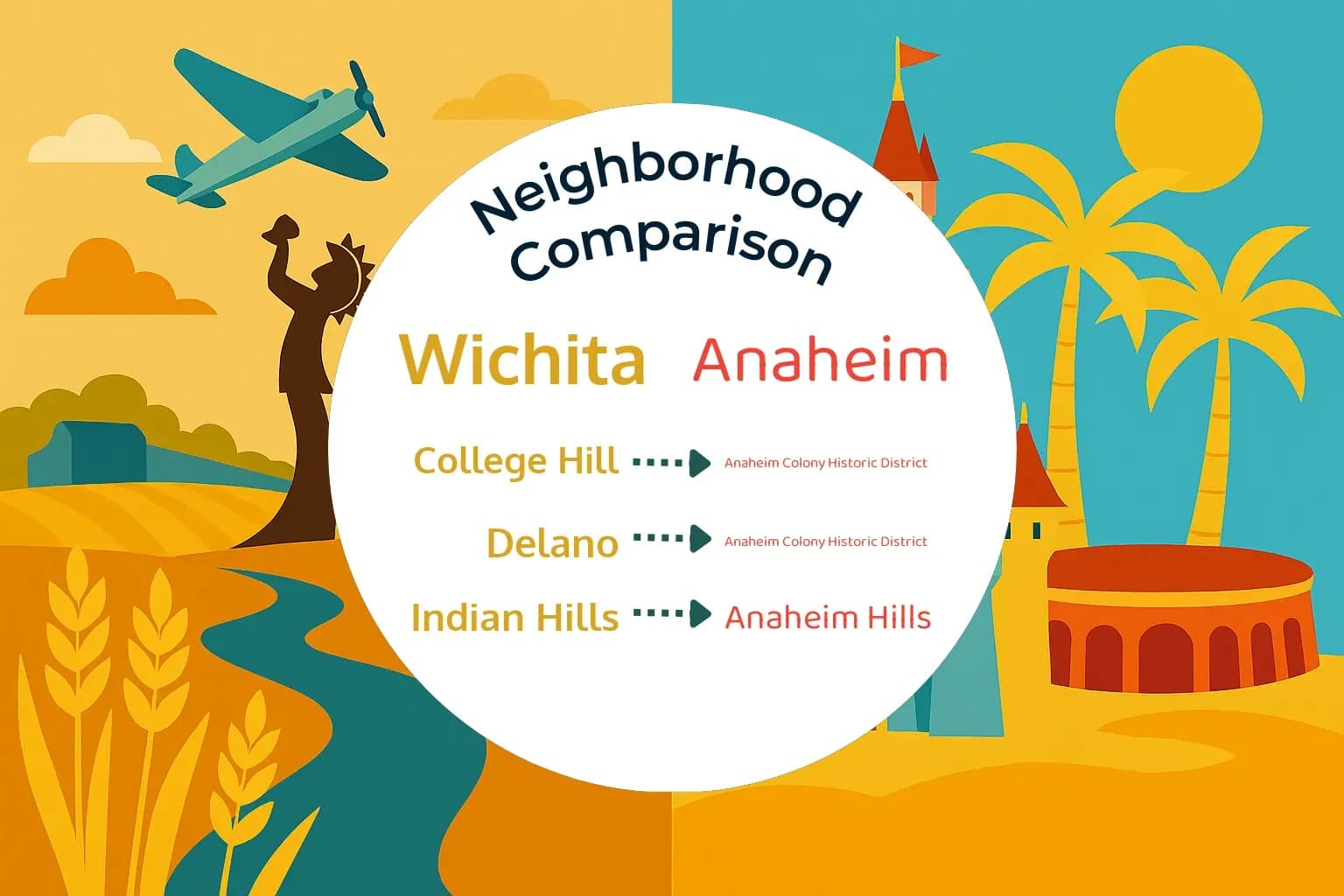 Wichita vs Anaheim Neighborhood Comparison