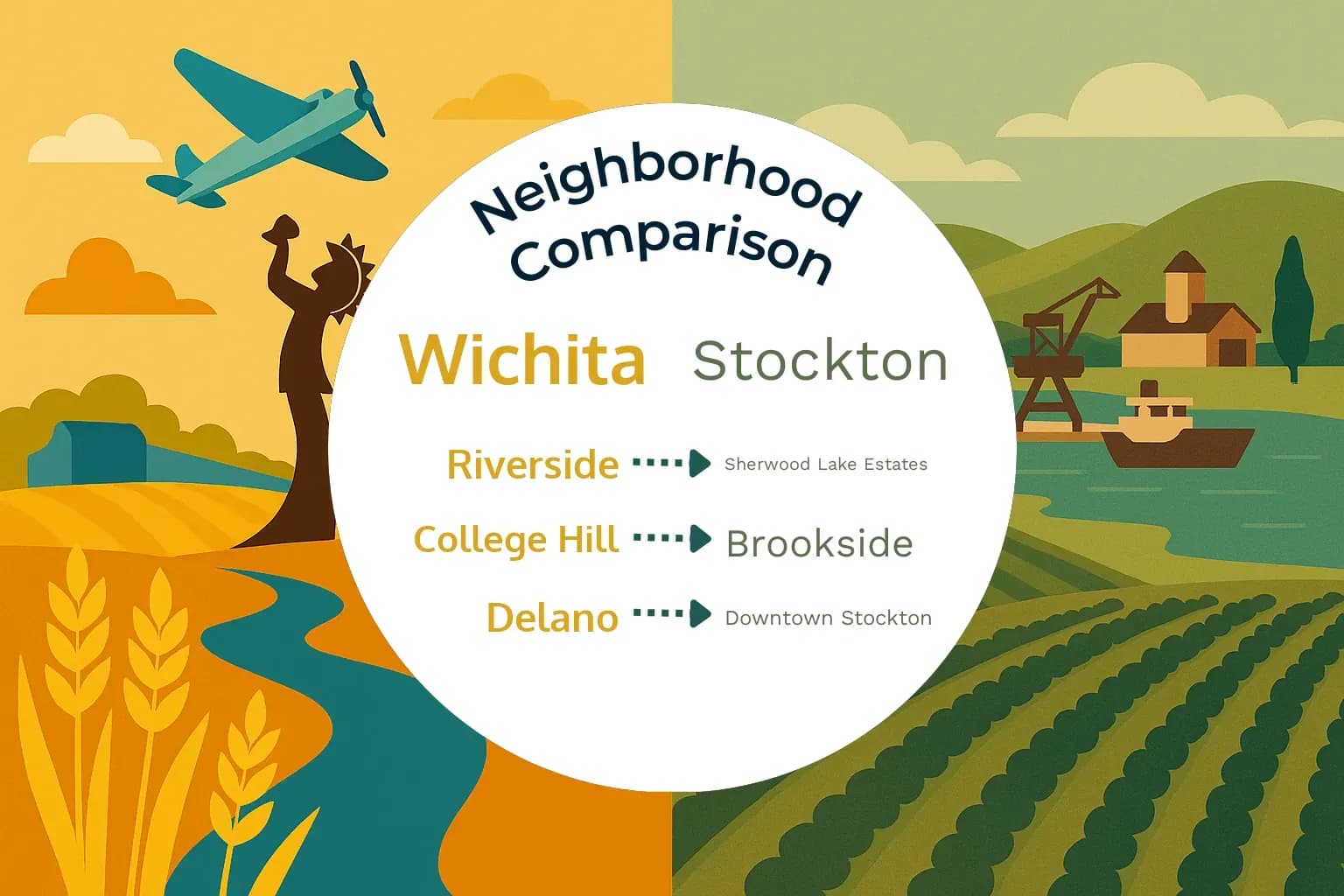 Wichita vs Stockton Neighborhood Comparison
