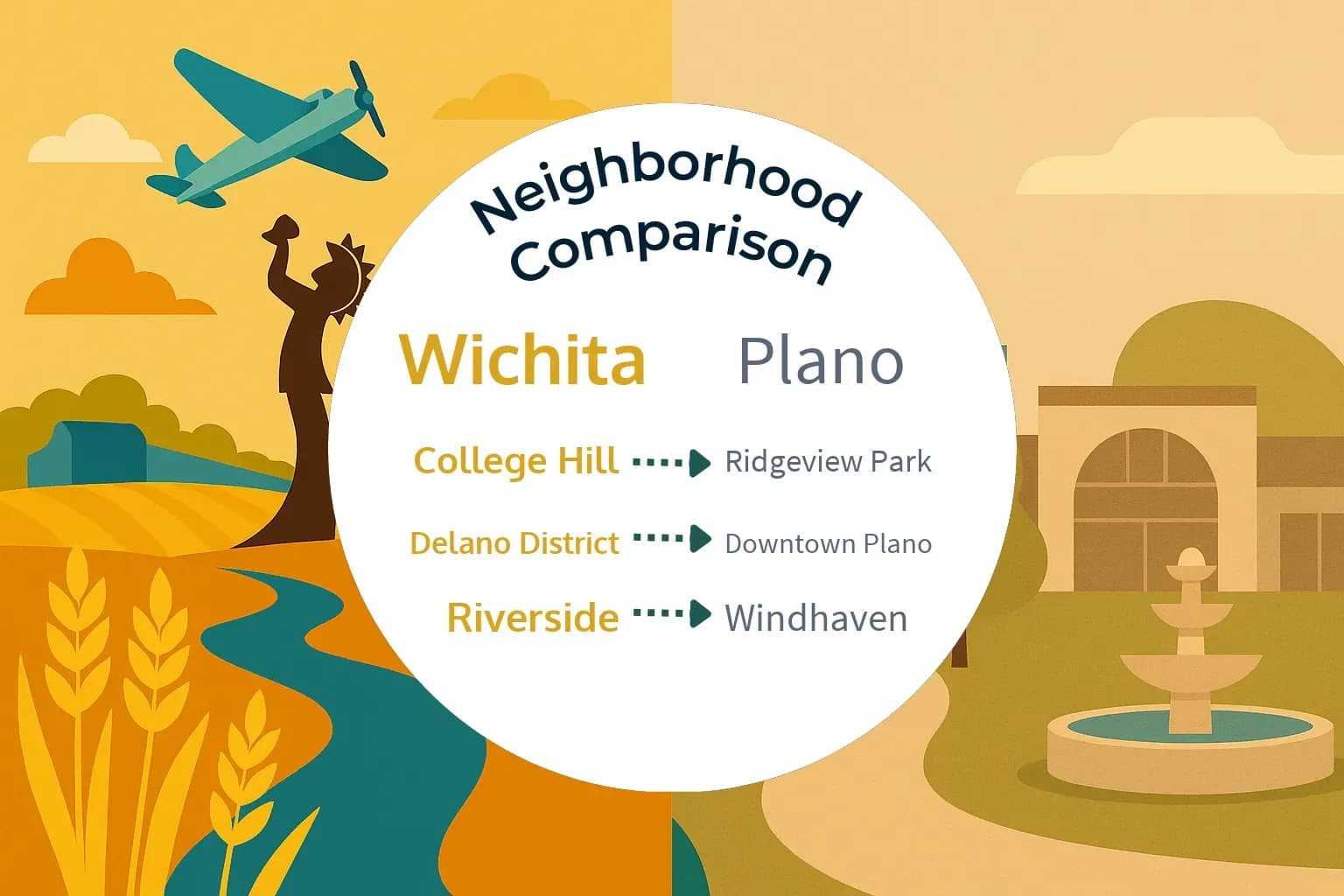 Wichita vs Plano Neighborhood Comparison