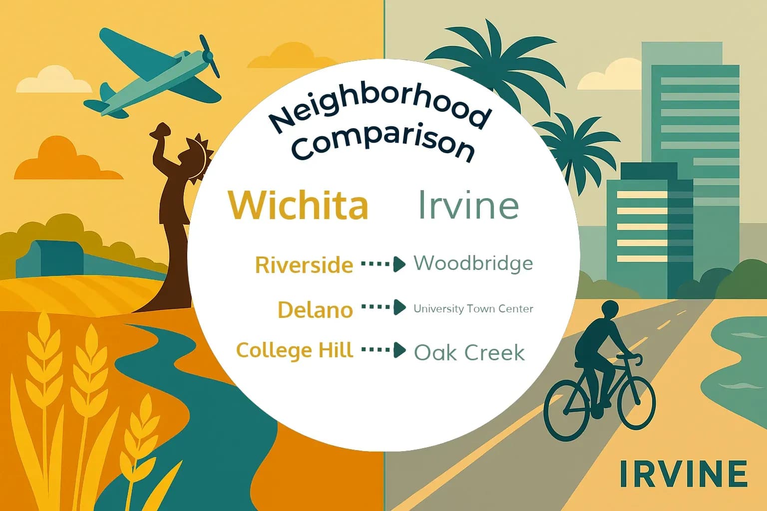 Wichita vs Irvine Neighborhood Comparison