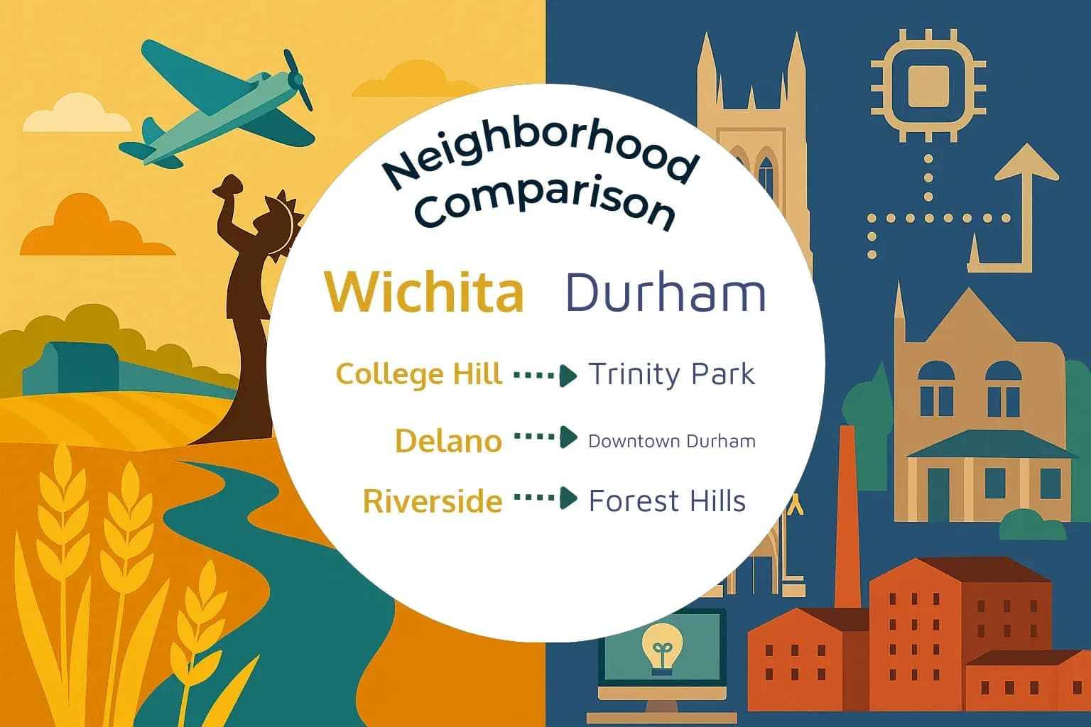 Wichita vs Durham Neighborhood Comparison