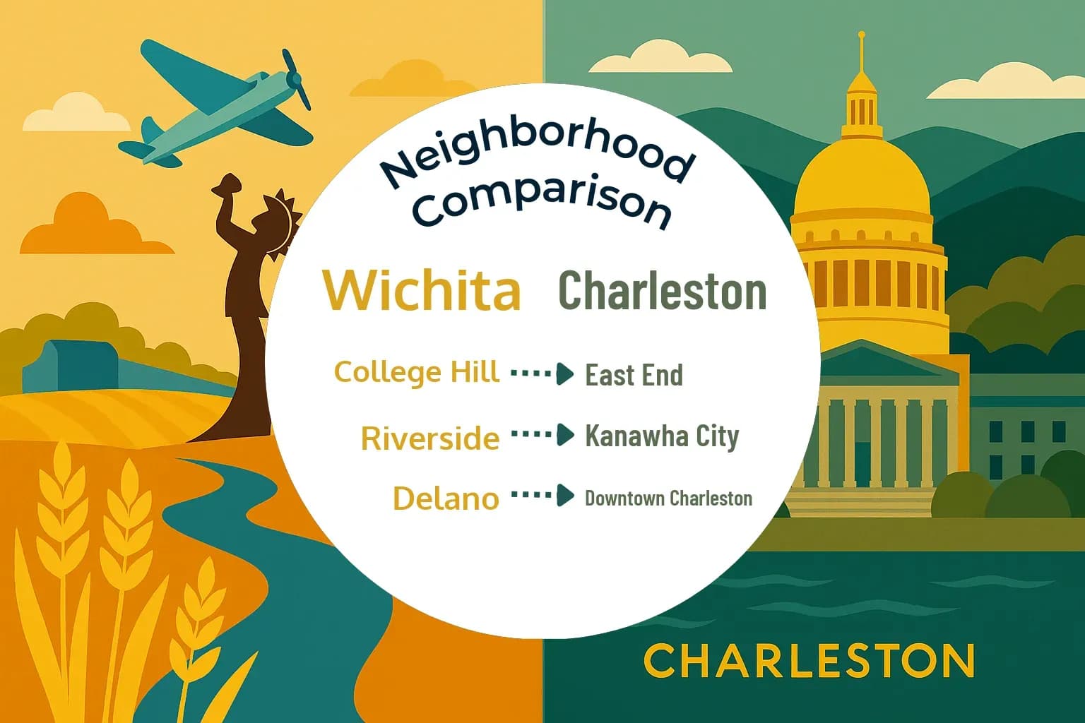 Wichita vs Charleston Neighborhood Comparison