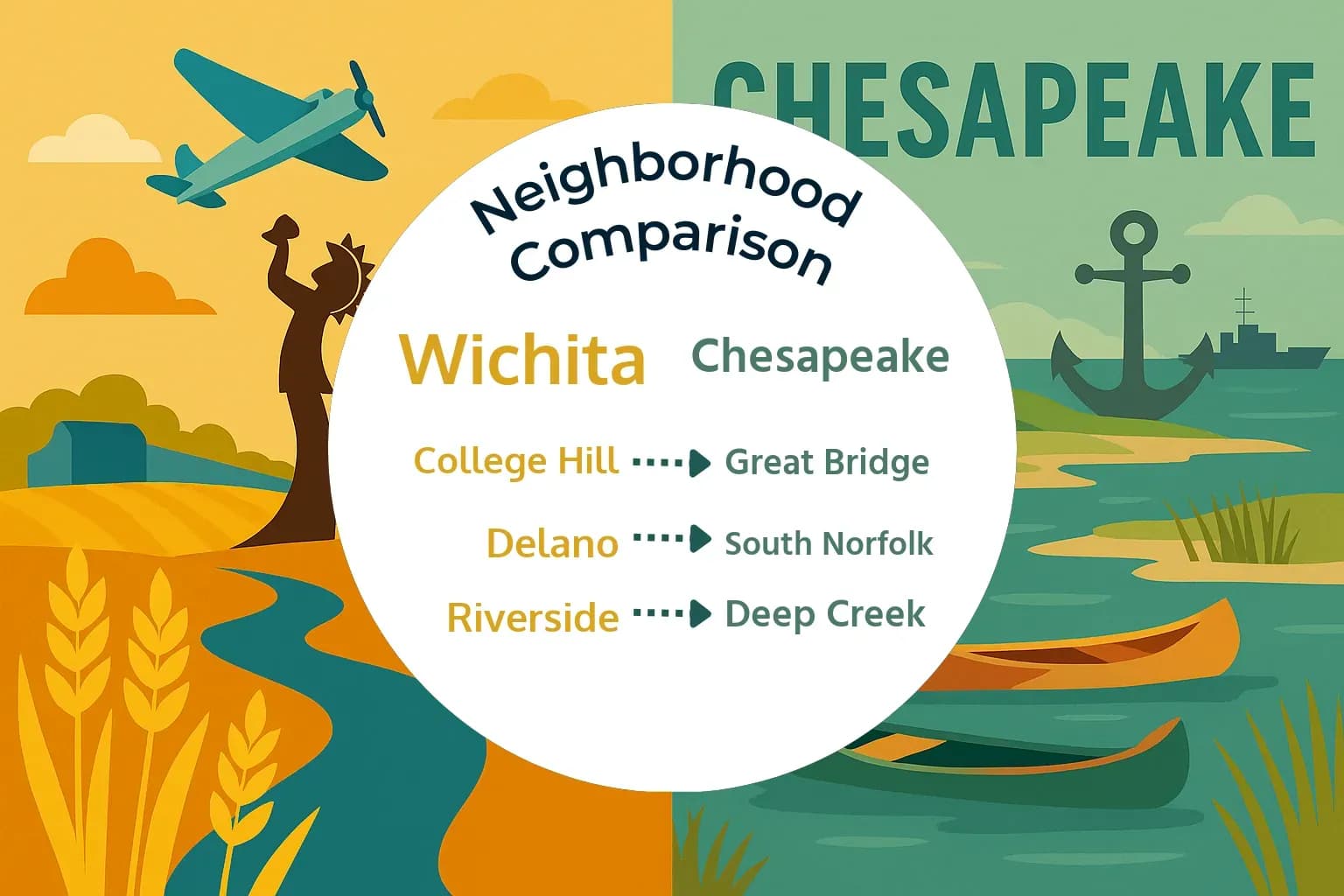 Wichita vs Chesapeake Neighborhood Comparison