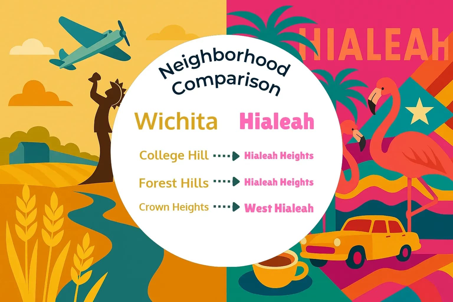 Wichita vs Hialeah Neighborhood Comparison