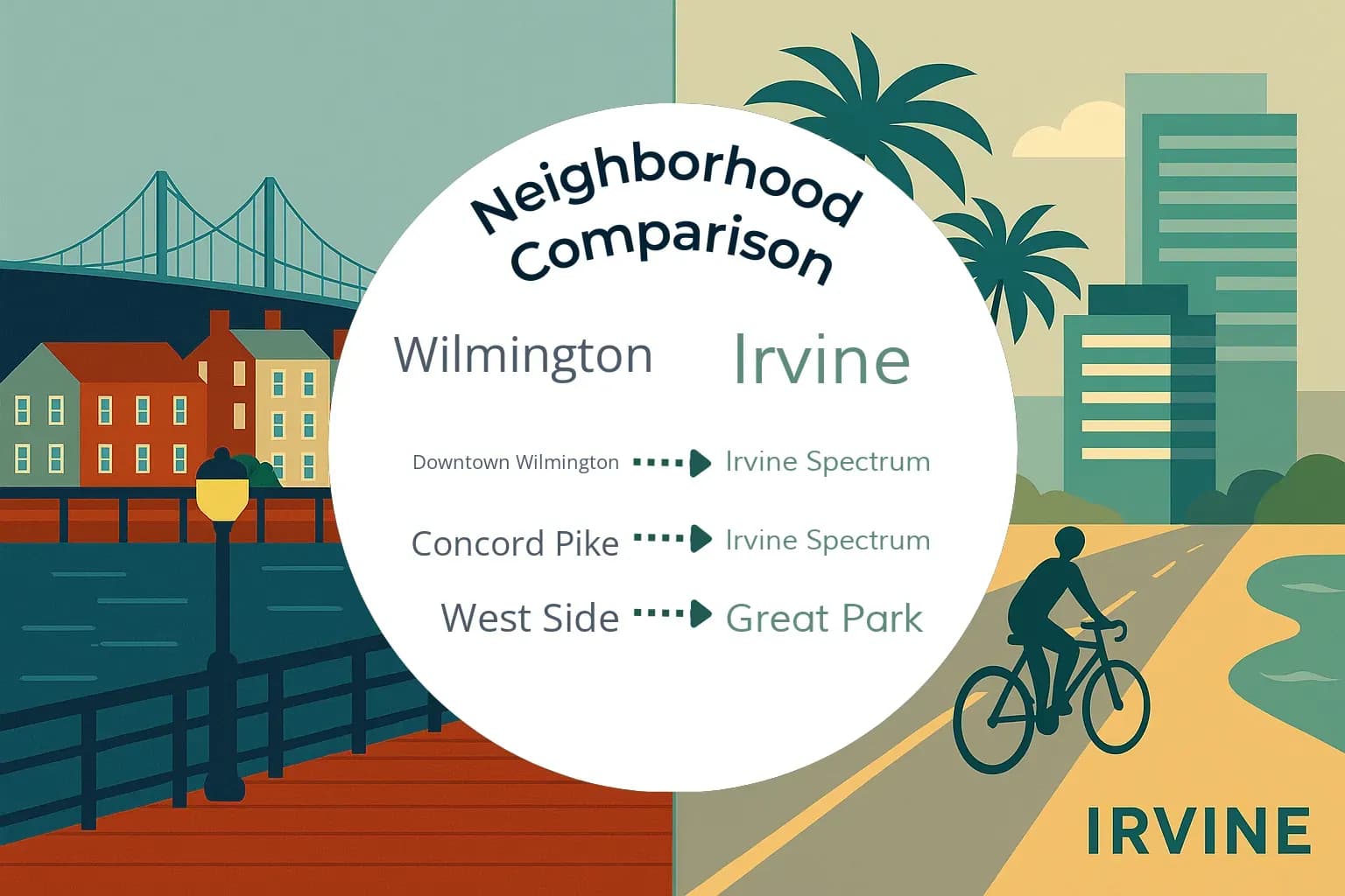 Wilmington vs Irvine Neighborhood Comparison