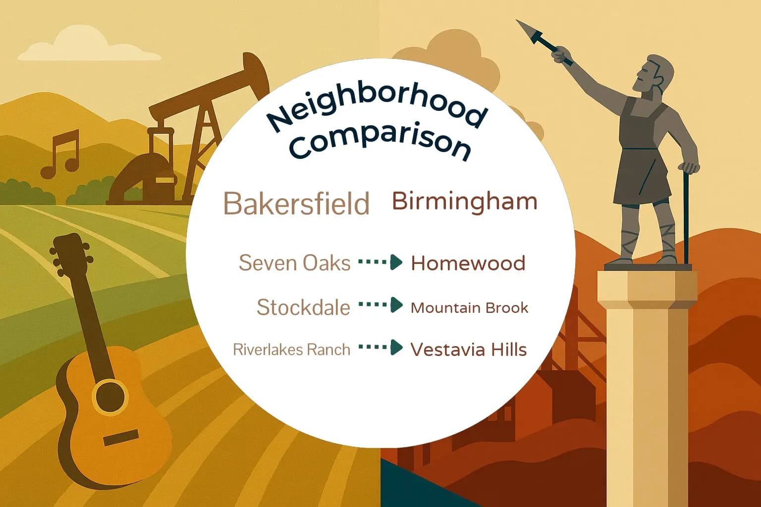Bakersfield vs Birmingham Neighborhood Comparison