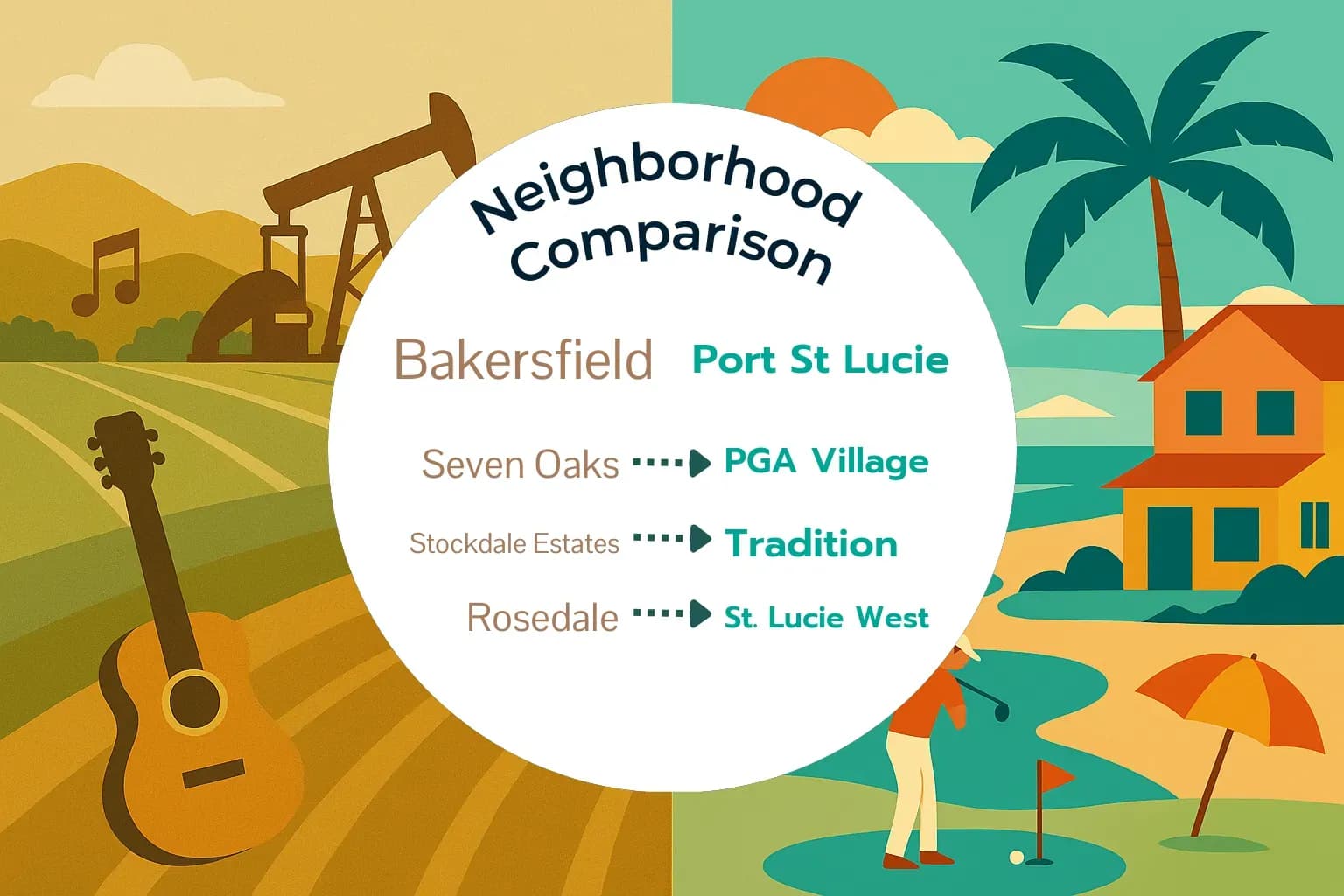 Bakersfield vs Port St. Lucie Neighborhood Comparison