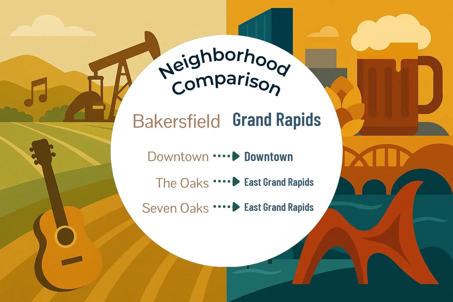 Bakersfield vs Grand Rapids Neighborhood Comparison