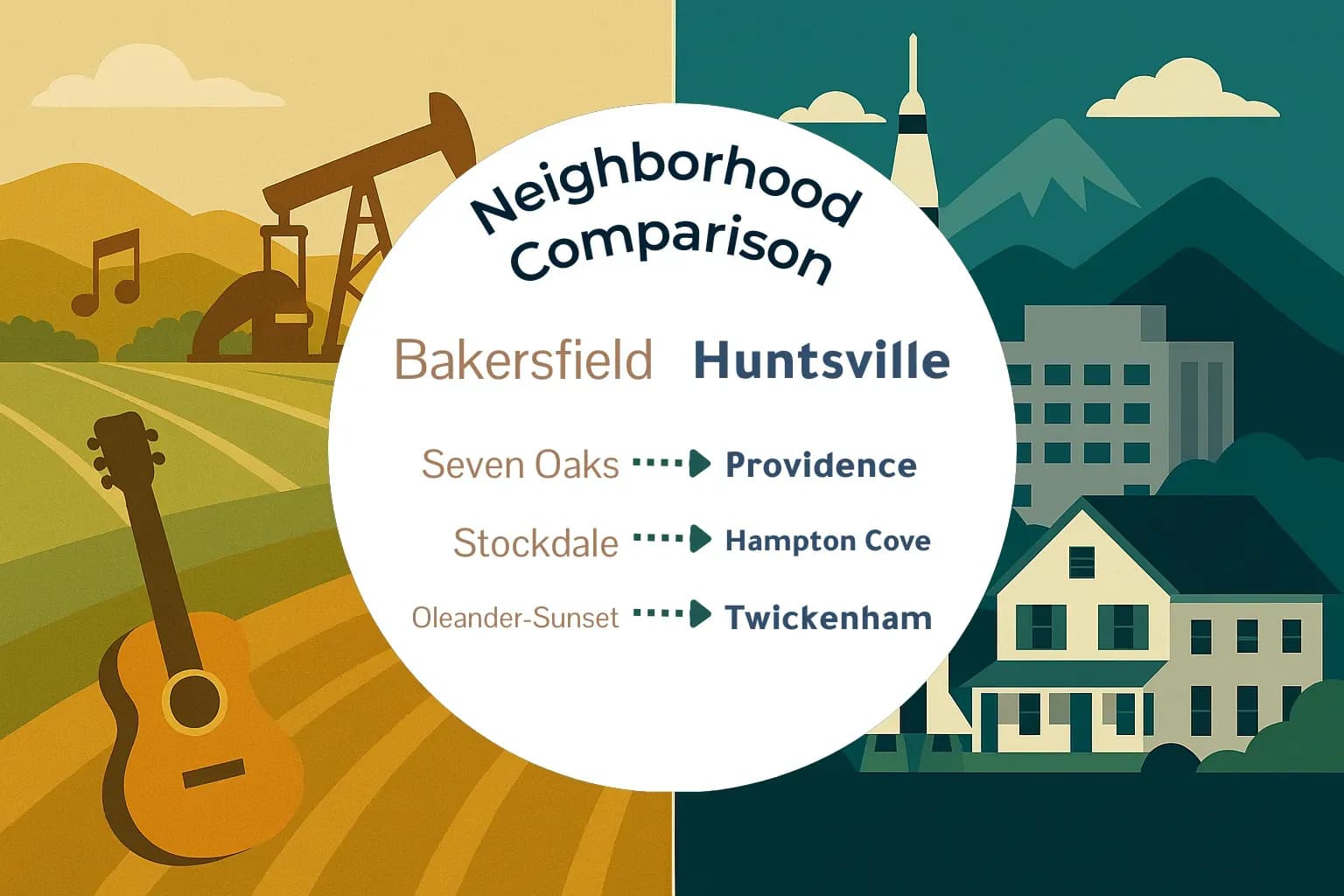Bakersfield vs Huntsville Neighborhood Comparison