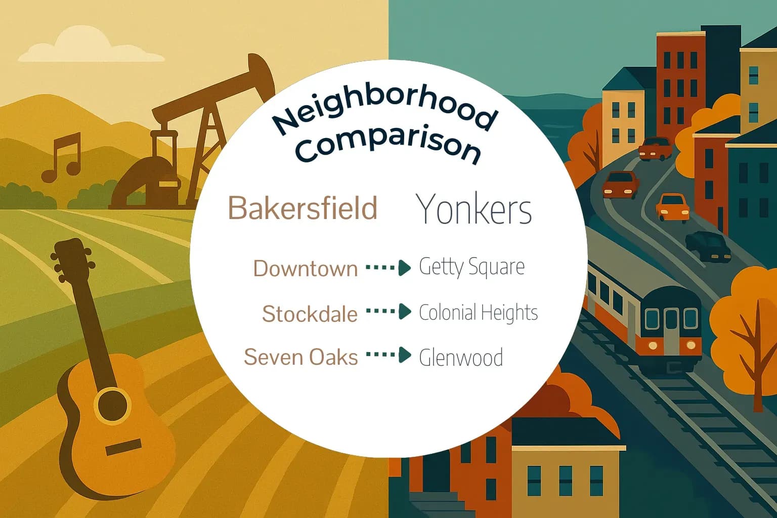 Bakersfield vs Yonkers Neighborhood Comparison
