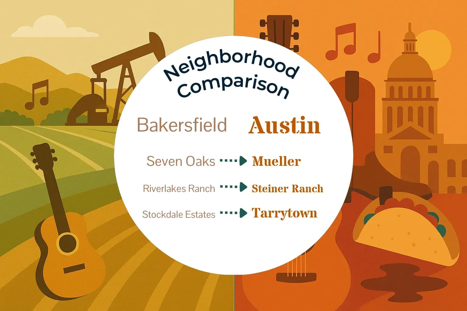Bakersfield vs Austin Neighborhood Comparison