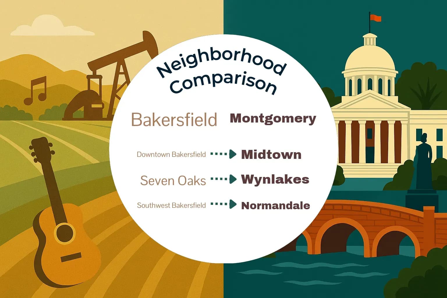 Bakersfield vs Montgomery Neighborhood Comparison