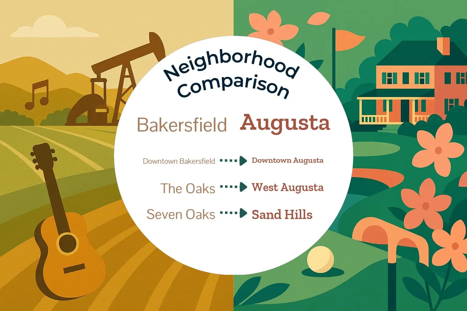 Bakersfield vs Augusta Neighborhood Comparison