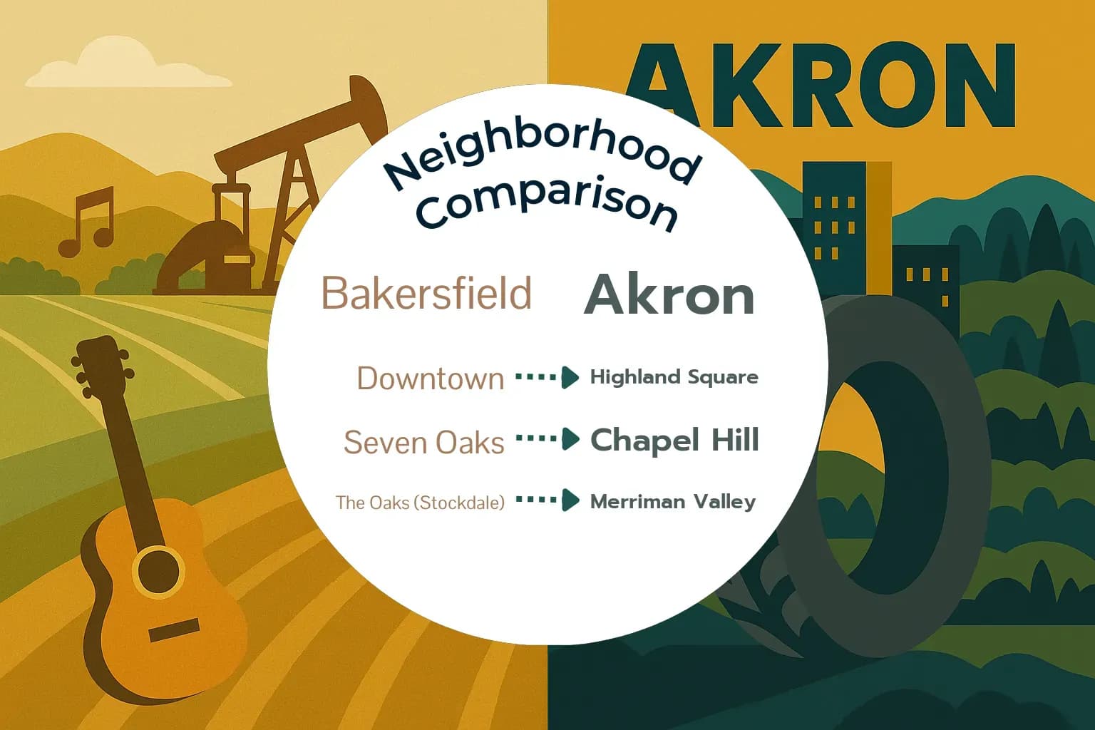 Bakersfield vs Akron Neighborhood Comparison