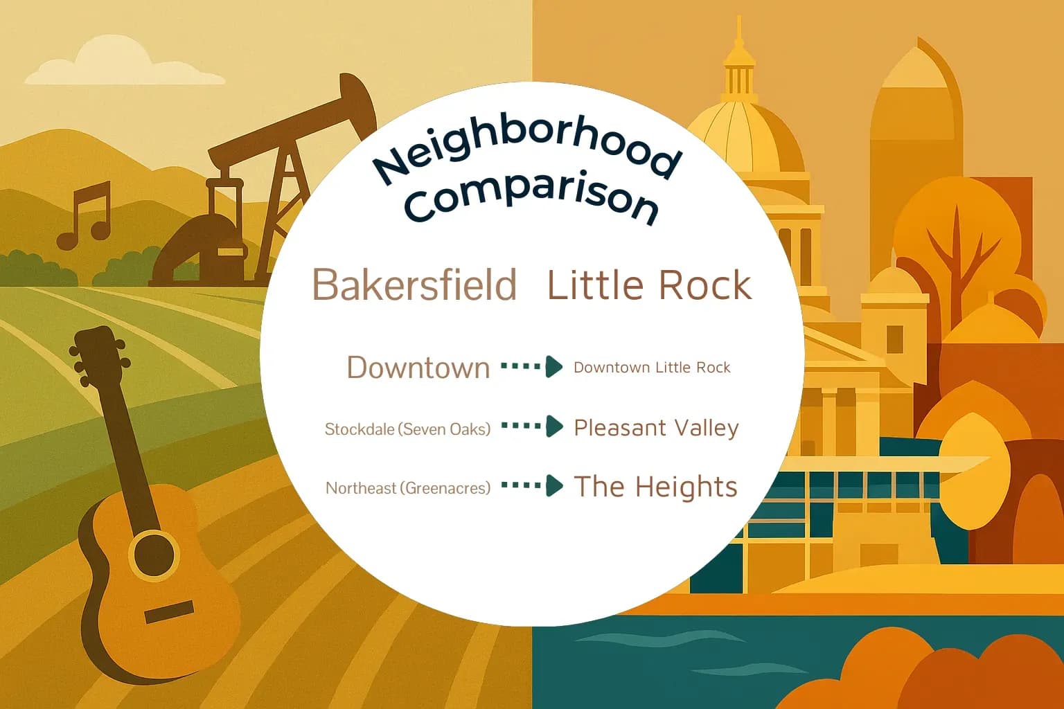 Bakersfield vs Little Rock Neighborhood Comparison