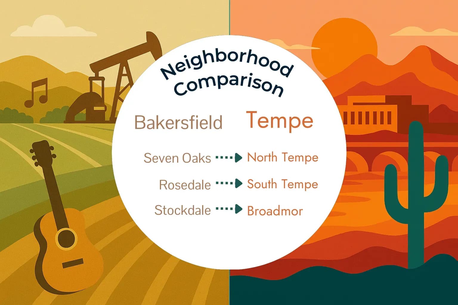 Bakersfield vs Tempe Neighborhood Comparison
