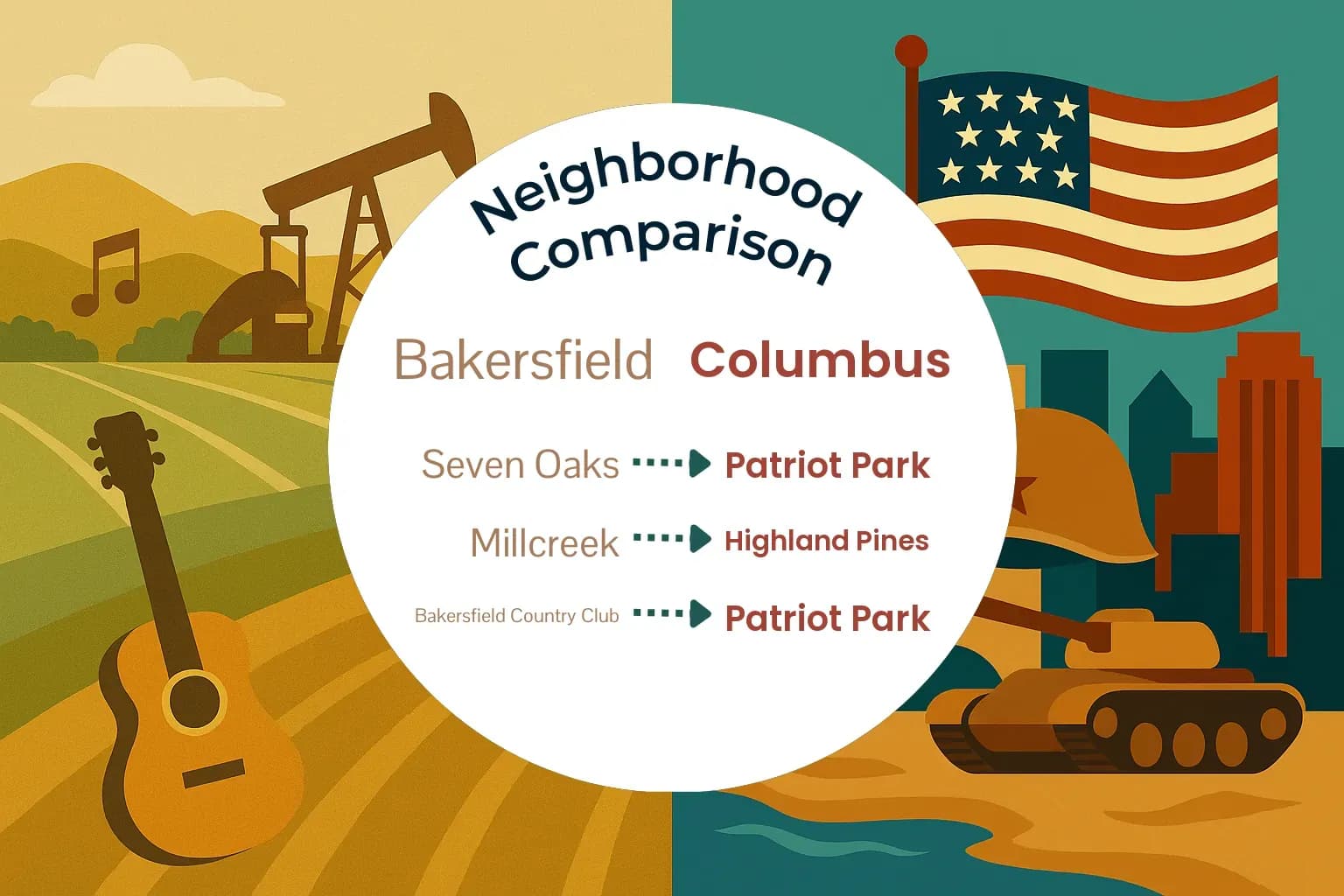 Bakersfield vs Columbus Neighborhood Comparison