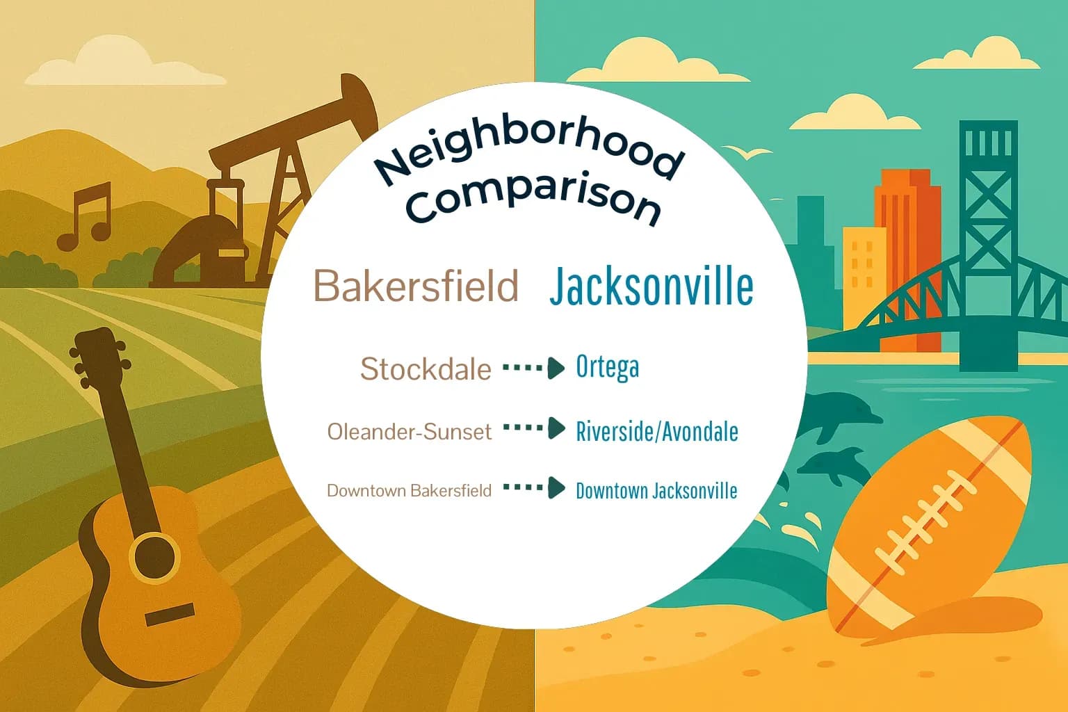 Bakersfield vs Jacksonville Neighborhood Comparison