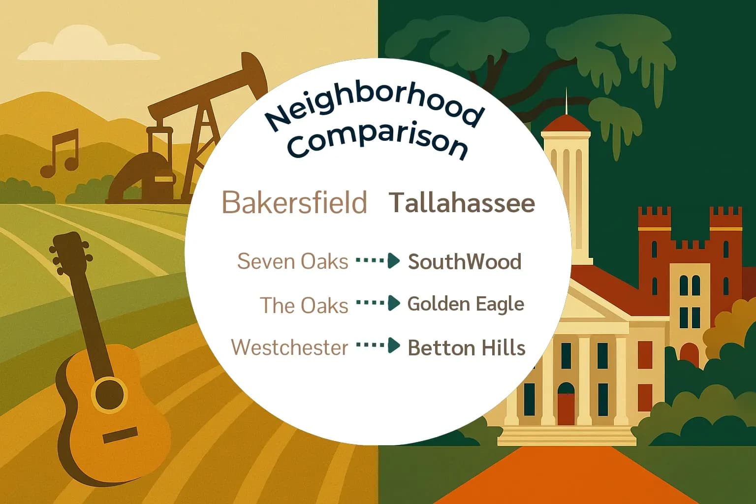 Bakersfield vs Tallahassee Neighborhood Comparison