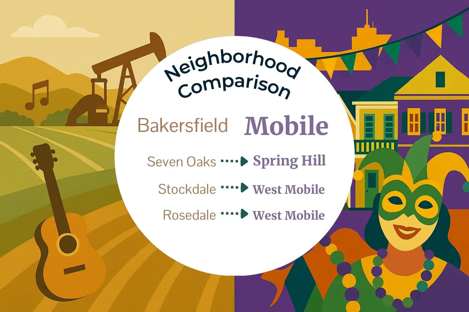 Bakersfield vs Mobile Neighborhood Comparison