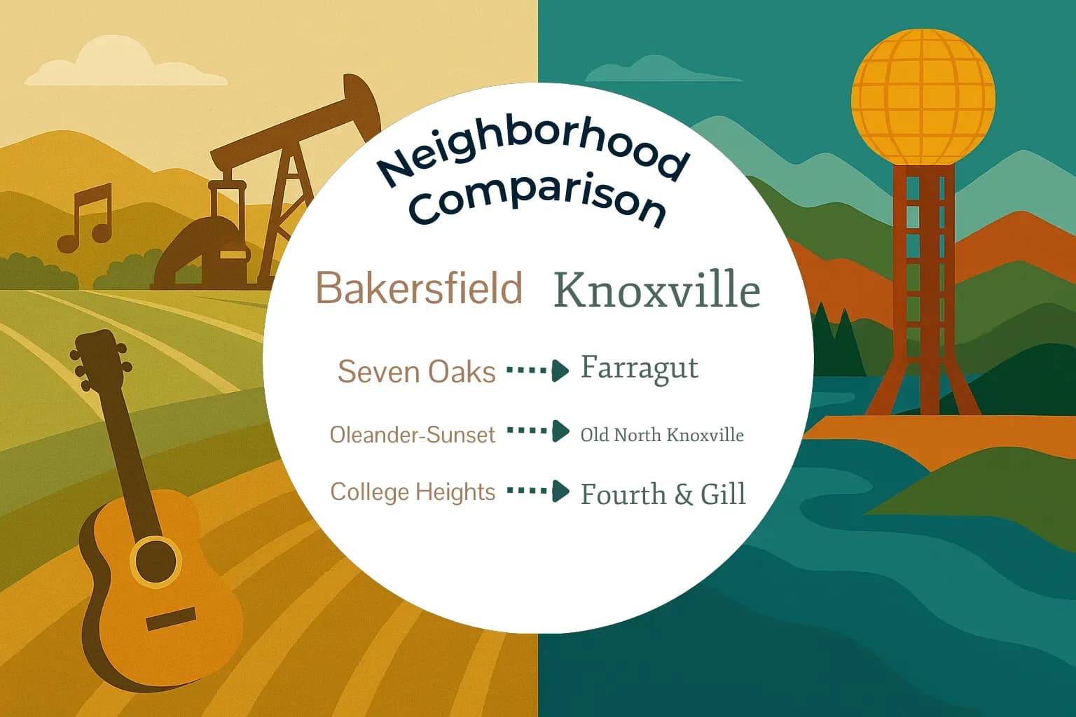 Bakersfield vs Knoxville Neighborhood Comparison