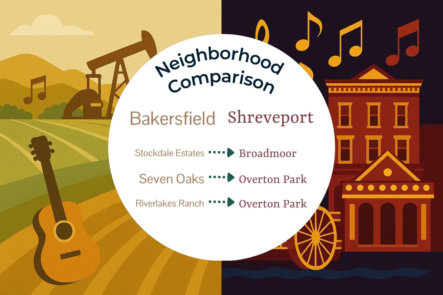 Bakersfield vs Shreveport Neighborhood Comparison