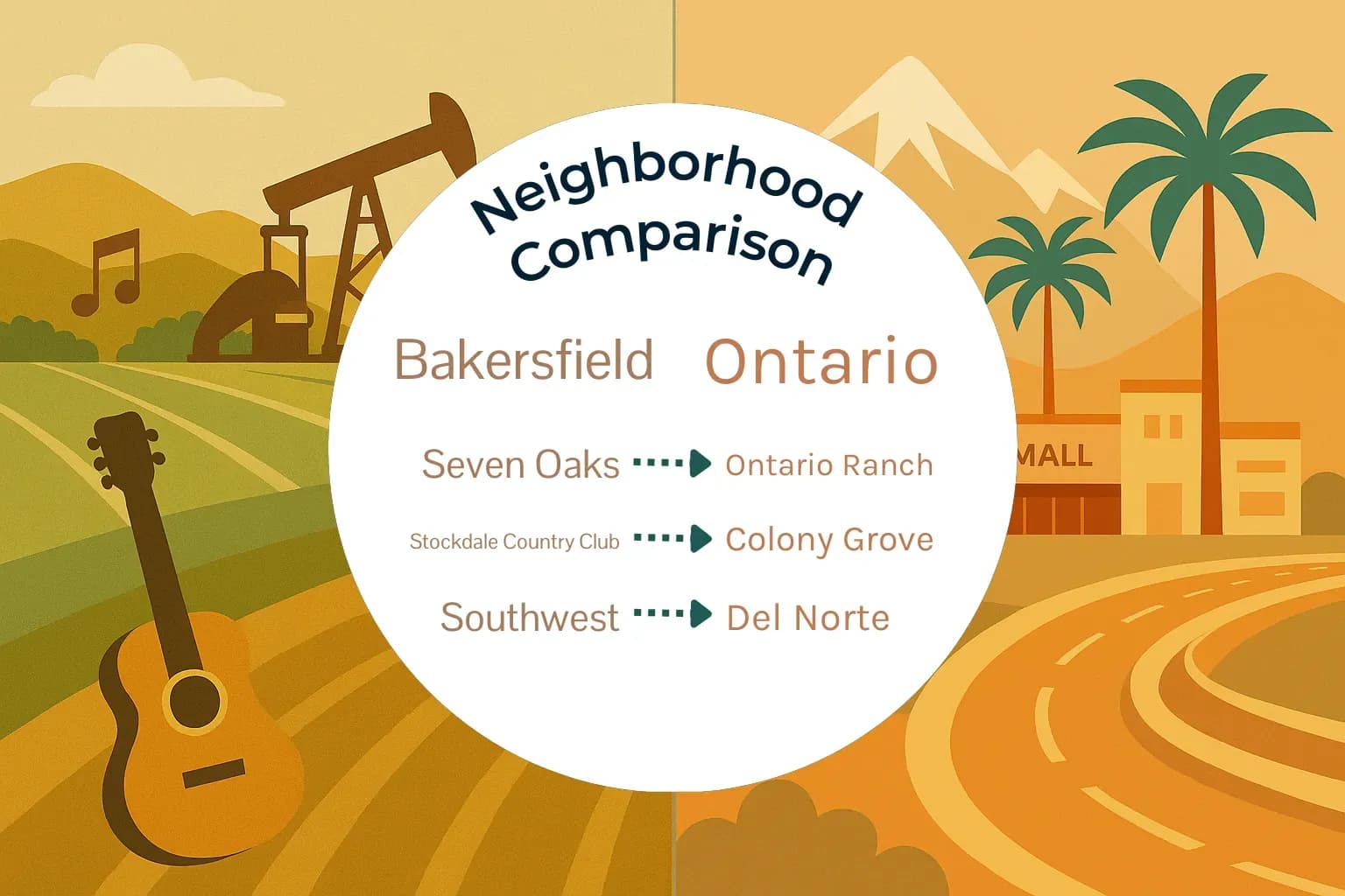Bakersfield vs Ontario Neighborhood Comparison