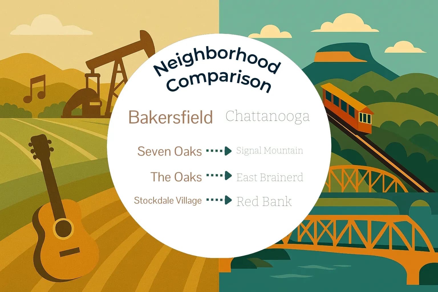 Bakersfield vs Chattanooga Neighborhood Comparison
