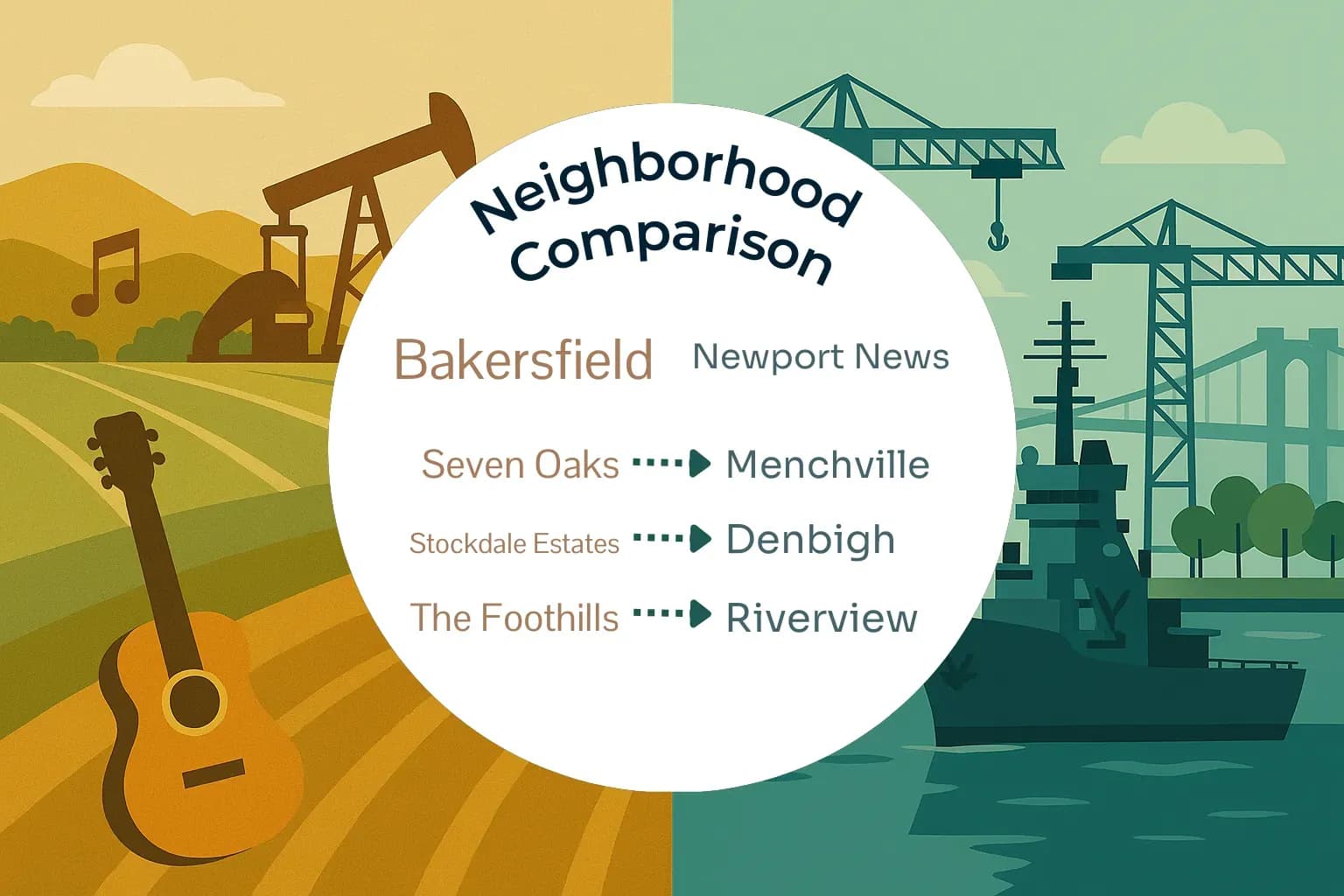 Bakersfield vs Newport News Neighborhood Comparison
