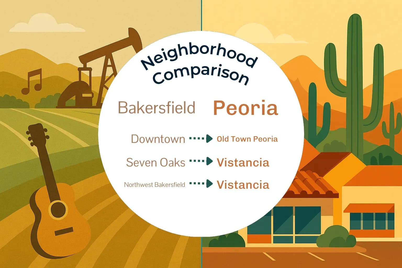 Bakersfield vs Peoria Neighborhood Comparison