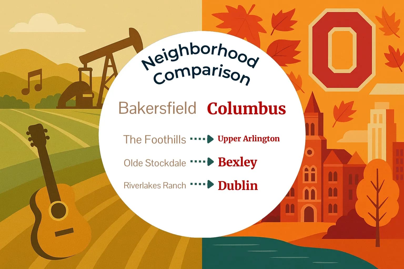 Bakersfield vs Columbus Neighborhood Comparison