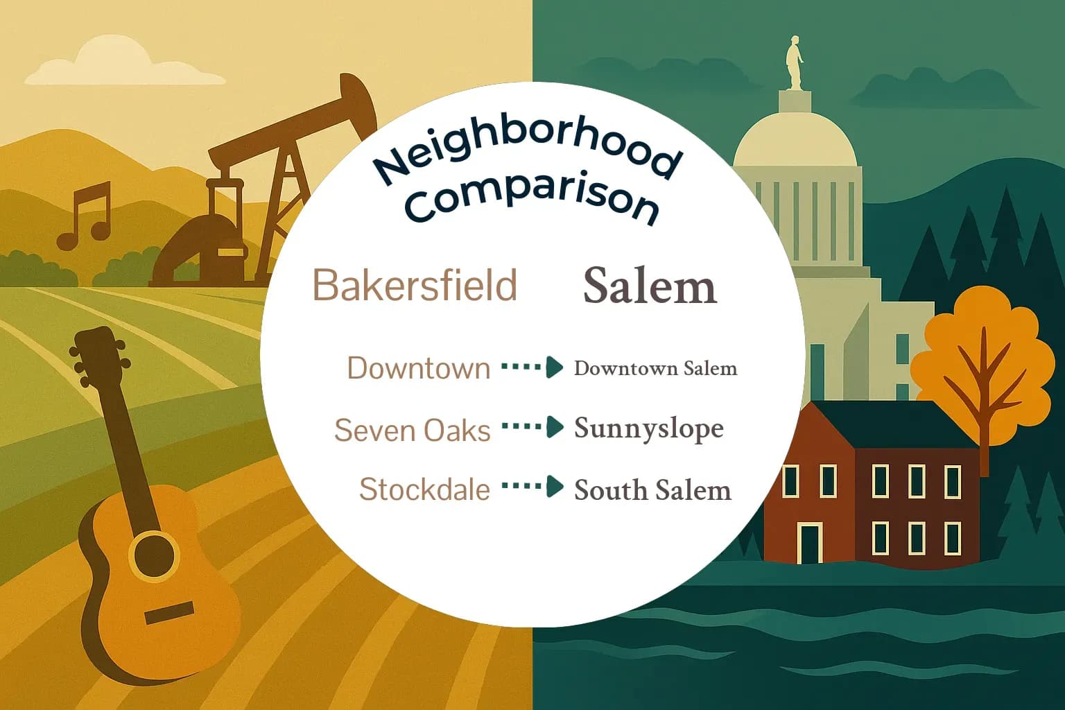 Bakersfield vs Salem Neighborhood Comparison