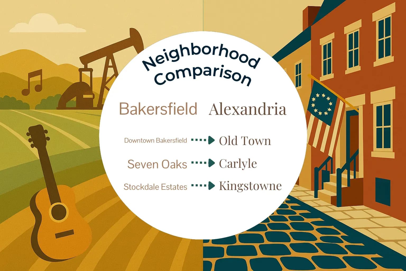 Bakersfield vs Alexandria Neighborhood Comparison