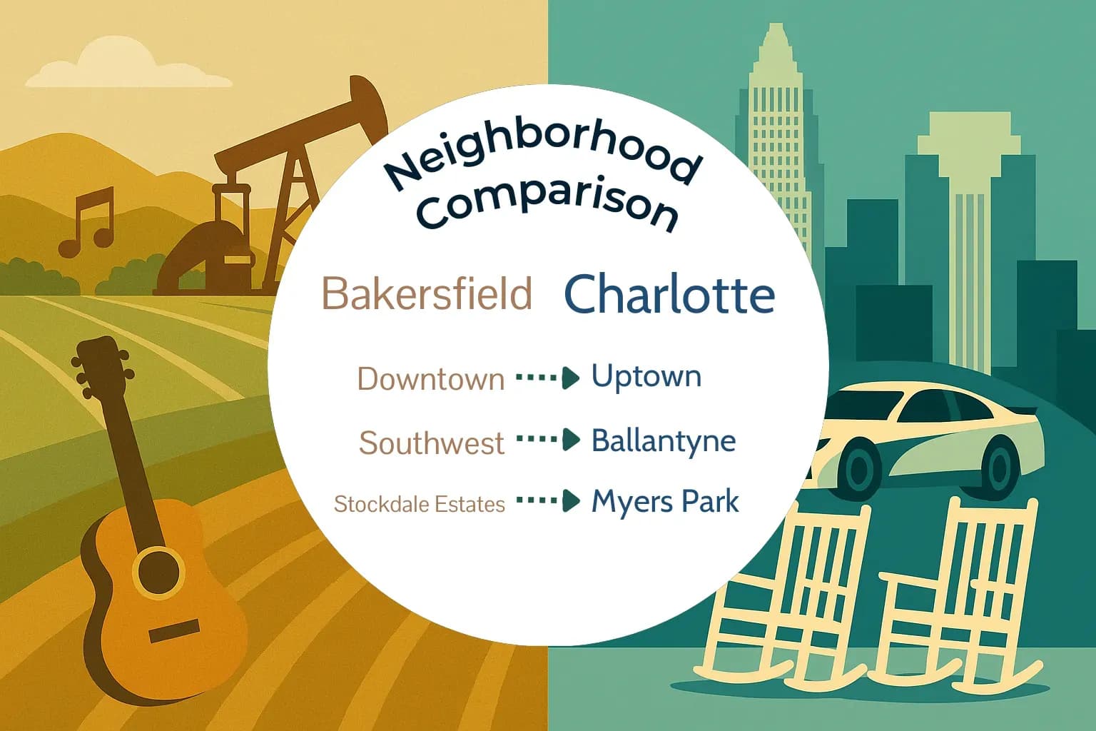 Bakersfield vs Charlotte Neighborhood Comparison