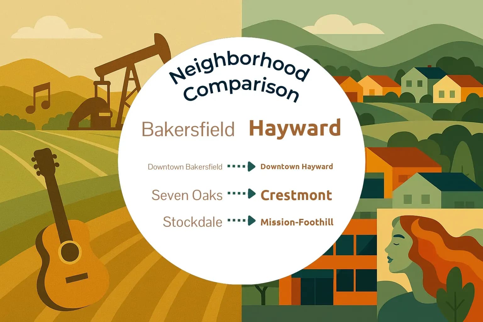 Bakersfield vs Hayward Neighborhood Comparison