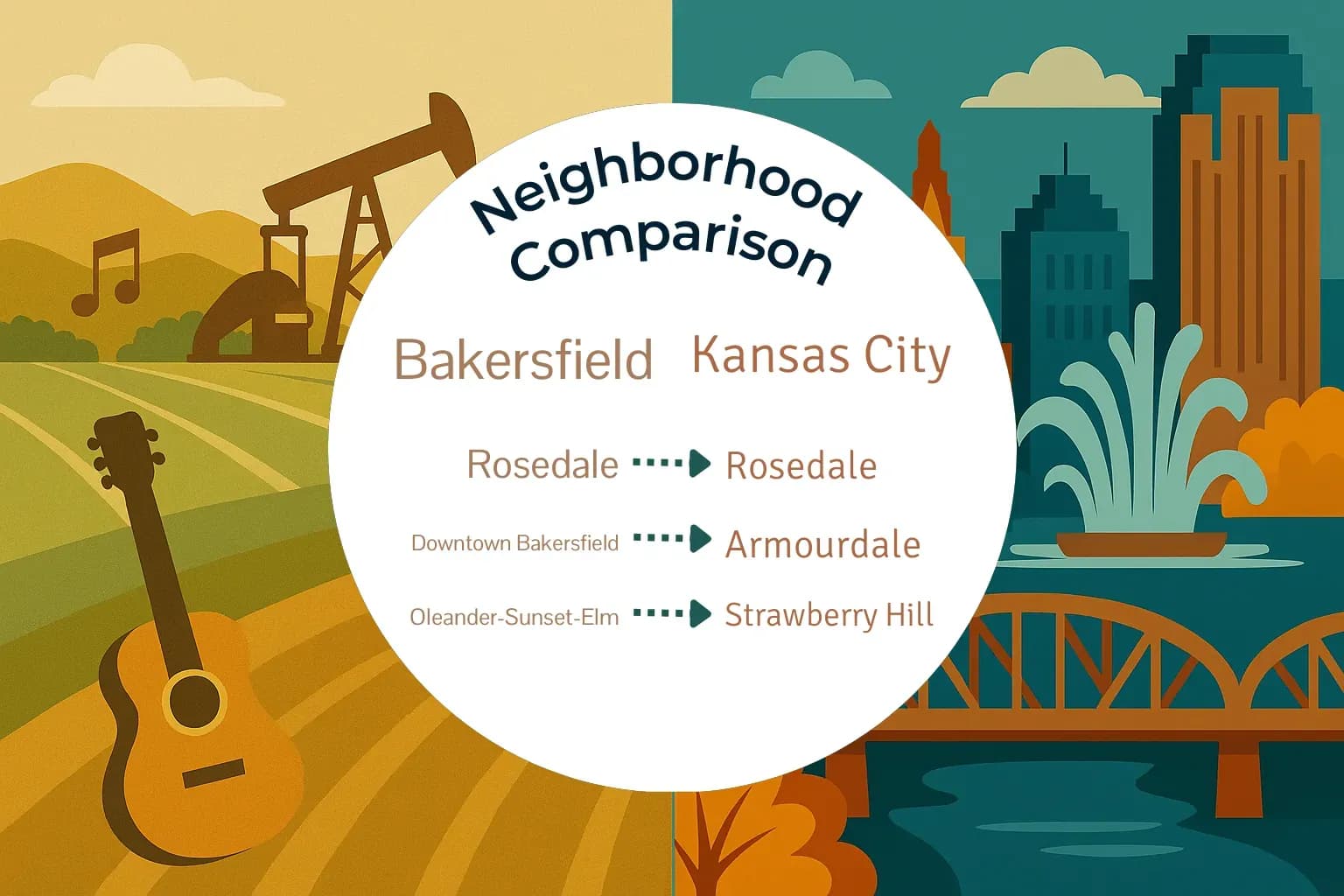 Bakersfield vs Kansas City Neighborhood Comparison