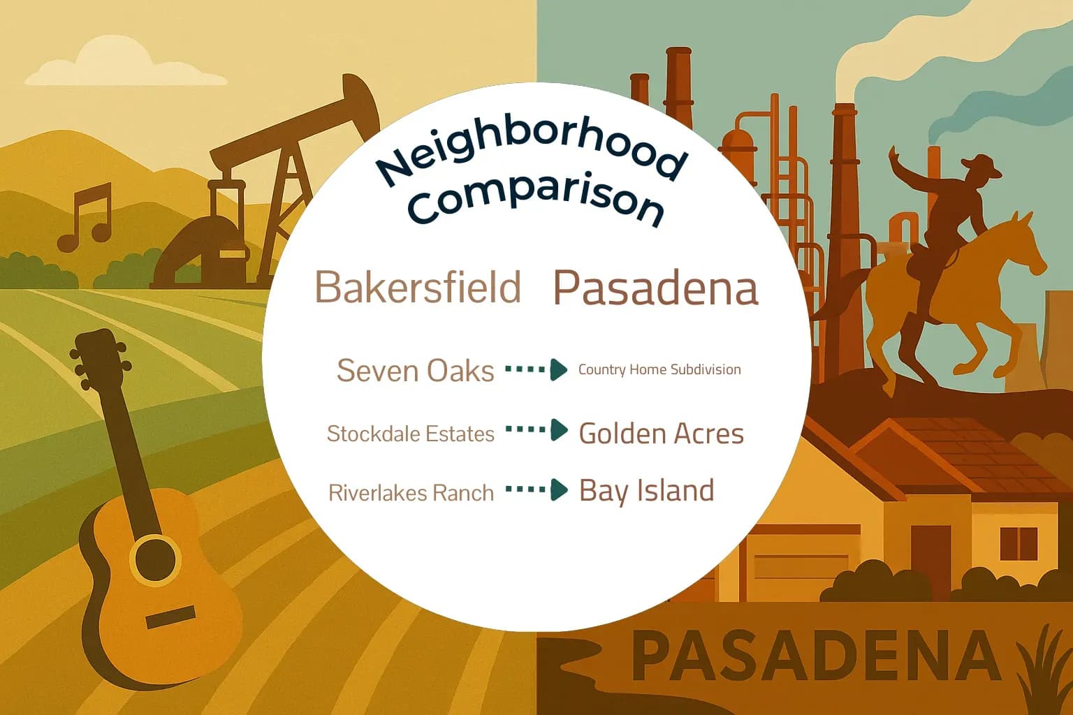 Bakersfield vs Pasadena Neighborhood Comparison